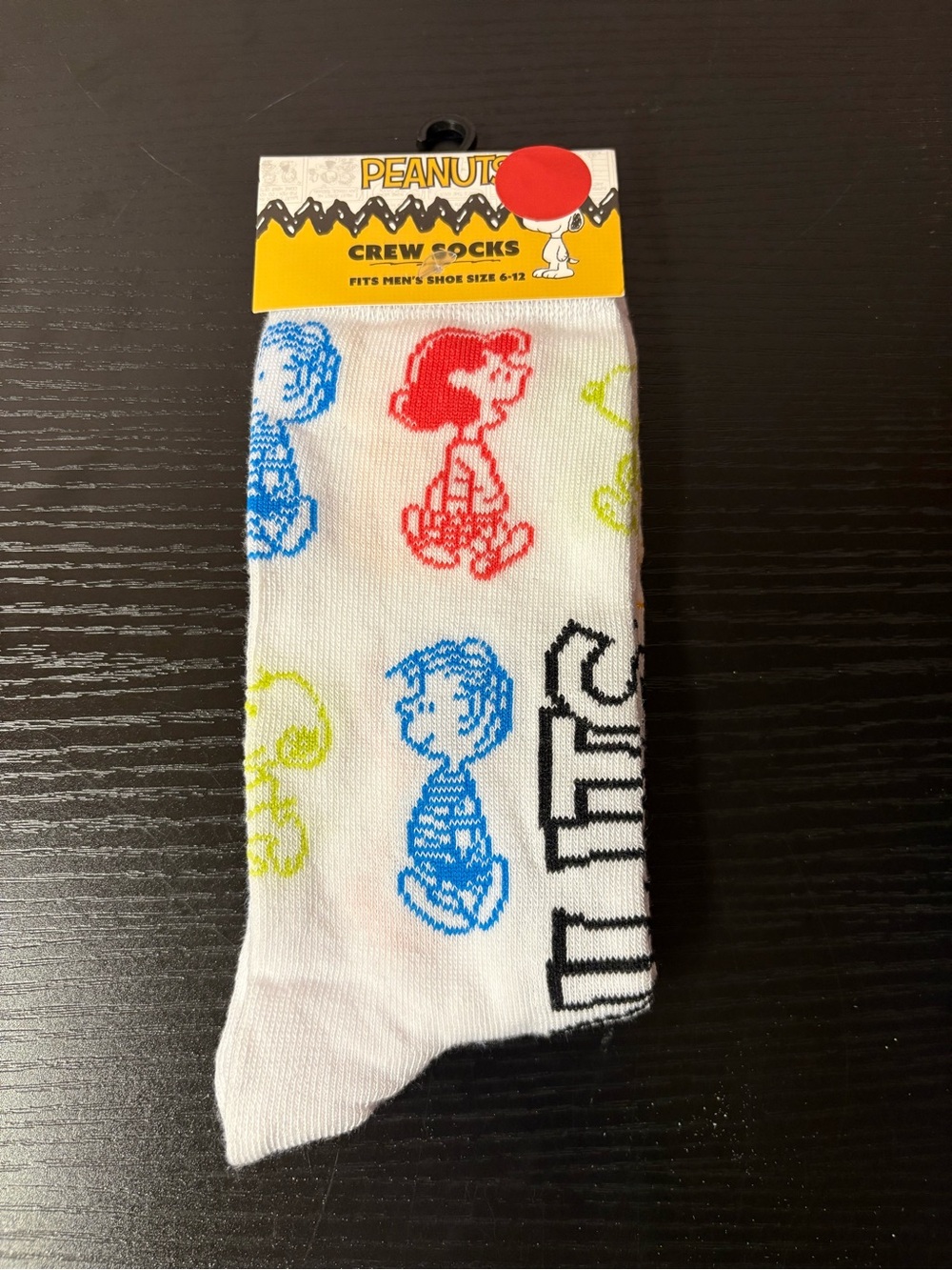 Peanuts Snoopy Charlie Brown Crew Socks Men’s Size 6-12